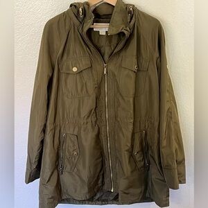 Michael Kors Water Resistant Green Hooded Coat Olive Green Women’s  XL